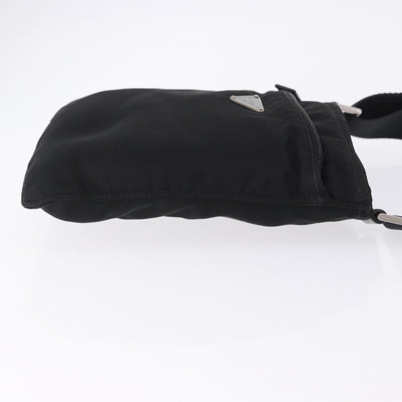 PRADA Shoulder Bag Nylon Black Silver Auth 200013A