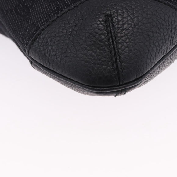 GUCCI GG Canvas Shoulder Bag Black Silver 196140 Auth 200016A