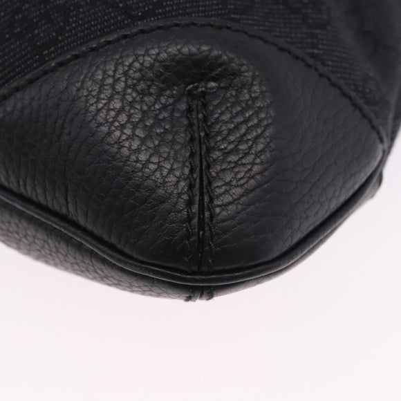 GUCCI GG Canvas Shoulder Bag Black Silver 196140 Auth 200016A