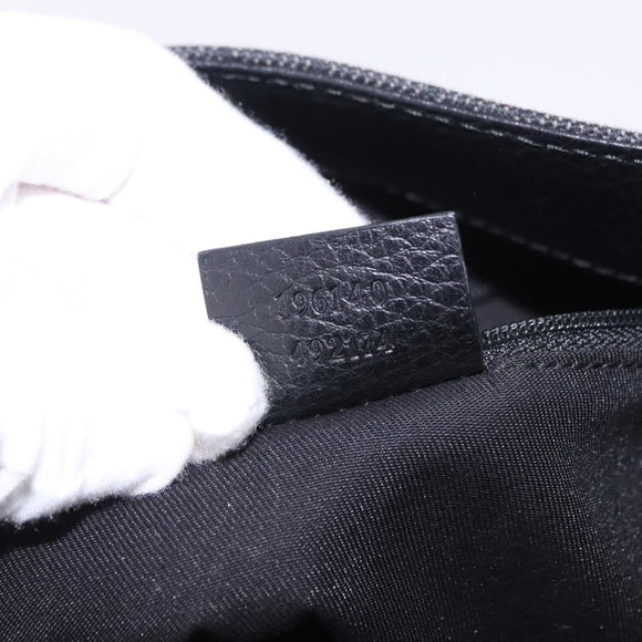 GUCCI GG Canvas Shoulder Bag Black Silver 196140 Auth 200016A