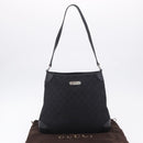 GUCCI GG Canvas Shoulder Bag Black Silver 196140 Auth 200016A-12