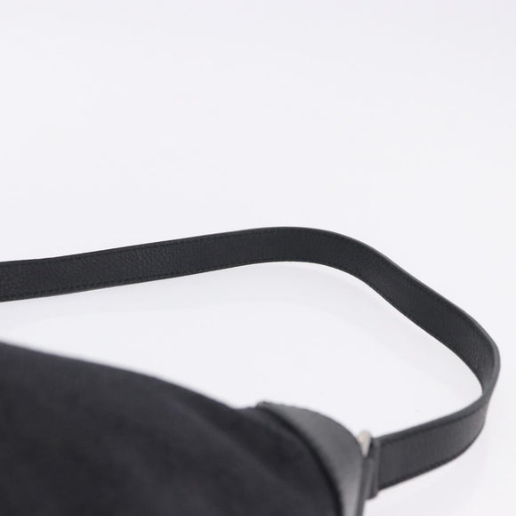 GUCCI GG Canvas Shoulder Bag Black Silver 196140 Auth 200016A