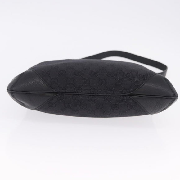 GUCCI GG Canvas Shoulder Bag Black Silver 196140 Auth 200016A