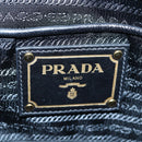PRADA Hand Bag Nylon 2way Black Gold Auth 200017V-23