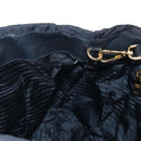 PRADA Hand Bag Nylon 2way Black Gold Auth 200017V-24