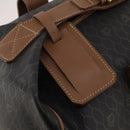 Christian Dior Honeycomb Canvas Boston Bag PVC 2way Black Gold Auth 200022A-14
