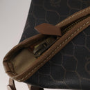 Christian Dior Honeycomb Canvas Boston Bag PVC 2way Black Gold Auth 200022A-17