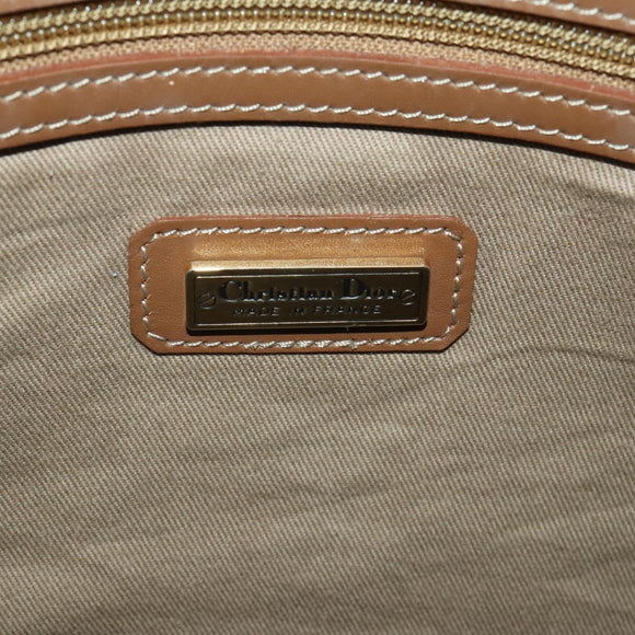 Christian Dior Honeycomb Canvas Boston Bag PVC 2way Black Gold Auth 200022A