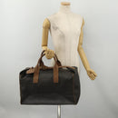 Christian Dior Honeycomb Canvas Boston Bag PVC 2way Black Gold Auth 200022A-24