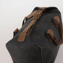Christian Dior Honeycomb Canvas Boston Bag PVC 2way Black Gold Auth 200022A-6
