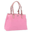PRADA Hand Bag Nylon Pink Silver Auth 200050A-1