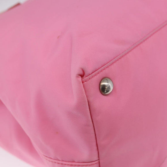 PRADA Hand Bag Nylon Pink Silver Auth 200050A