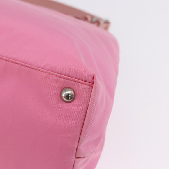 PRADA Hand Bag Nylon Pink Silver Auth 200050A