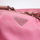 PRADA Hand Bag Nylon Pink Silver Auth 200050A-17