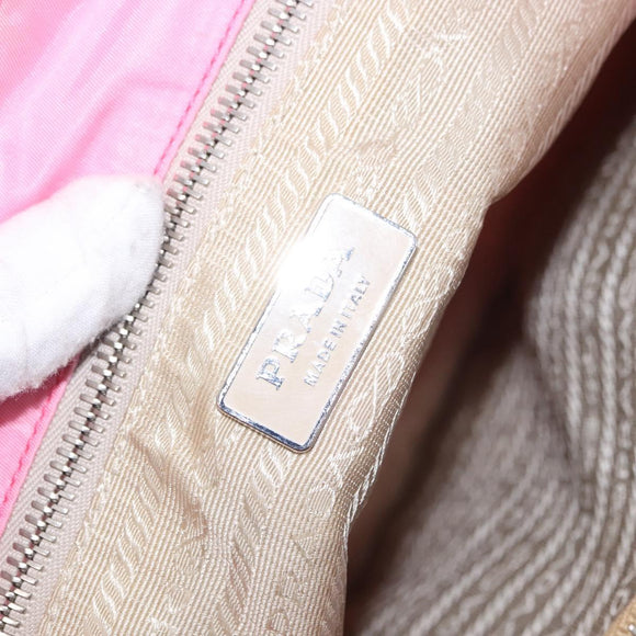 PRADA Hand Bag Nylon Pink Silver Auth 200050A