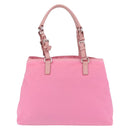 PRADA Hand Bag Nylon Pink Silver Auth 200050A-2