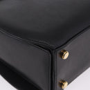 Salvatore Ferragamo Gancini Hand Bag Leather 2way Black Gold Auth 200051A-15