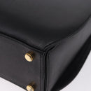 Salvatore Ferragamo Gancini Hand Bag Leather 2way Black Gold Auth 200051A-16