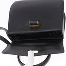 Salvatore Ferragamo Gancini Hand Bag Leather 2way Black Gold Auth 200051A-19