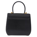 Salvatore Ferragamo Gancini Hand Bag Leather 2way Black Gold Auth 200051A-2