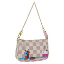 LOUIS VUITTON Damier Azur Mini Pochette Accessoires Pouch N41669 LV Auth 200052V-1