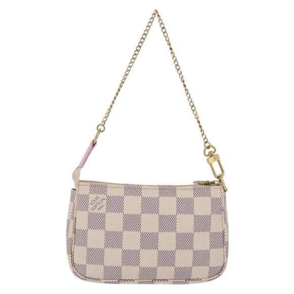 LOUIS VUITTON Damier Azur Mini Pochette Accessoires Pouch N41669 LV Auth 200052V