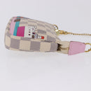 LOUIS VUITTON Damier Azur Mini Pochette Accessoires Pouch N41669 LV Auth 200052V-3