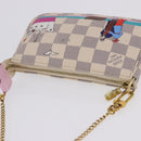 LOUIS VUITTON Damier Azur Mini Pochette Accessoires Pouch N41669 LV Auth 200052V-6