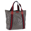 GUCCI GG Crystal Sherry Line Tote Bag Coated Canvas Navy 189669 Auth 200053A-1
