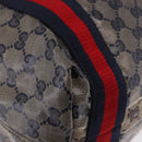 GUCCI GG Crystal Sherry Line Tote Bag Coated Canvas Navy 189669 Auth 200053A-10