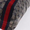 GUCCI GG Crystal Sherry Line Tote Bag Coated Canvas Navy 189669 Auth 200053A-11