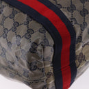 GUCCI GG Crystal Sherry Line Tote Bag Coated Canvas Navy 189669 Auth 200053A-12