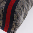 GUCCI GG Crystal Sherry Line Tote Bag Coated Canvas Navy 189669 Auth 200053A-13