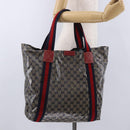 GUCCI GG Crystal Sherry Line Tote Bag Coated Canvas Navy 189669 Auth 200053A-21