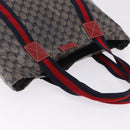 GUCCI GG Crystal Sherry Line Tote Bag Coated Canvas Navy 189669 Auth 200053A-6