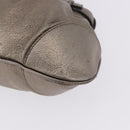 Salvatore Ferragamo Gancini Hand Bag Leather Gold Silver Auth 200055A-15
