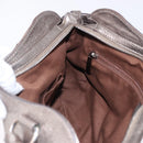 Salvatore Ferragamo Gancini Hand Bag Leather Gold Silver Auth 200055A-20
