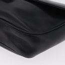 FENDI Shoulder Bag Leather Black Gold Auth 200056-14