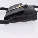 FENDI Shoulder Bag Leather Black Gold Auth 200056-4