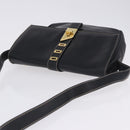 FENDI Shoulder Bag Leather Black Gold Auth 200056-6