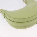 CELINE Hand Pouch Mini Ava Hand Bag Leather Green Gold Auth 200058M-9