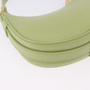 CELINE Hand Pouch Mini Ava Hand Bag Leather Green Gold Auth 200058M-15