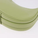 CELINE Hand Pouch Mini Ava Hand Bag Leather Green Gold Auth 200058M-16