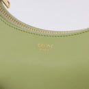 CELINE Hand Pouch Mini Ava Hand Bag Leather Green Gold Auth 200058M-17