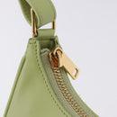 CELINE Hand Pouch Mini Ava Hand Bag Leather Green Gold Auth 200058M-10