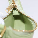 CELINE Hand Pouch Mini Ava Hand Bag Leather Green Gold Auth 200058M-18