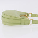 CELINE Hand Pouch Mini Ava Hand Bag Leather Green Gold Auth 200058M-3