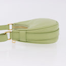 CELINE Hand Pouch Mini Ava Hand Bag Leather Green Gold Auth 200058M-4
