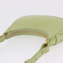 CELINE Hand Pouch Mini Ava Hand Bag Leather Green Gold Auth 200058M-6