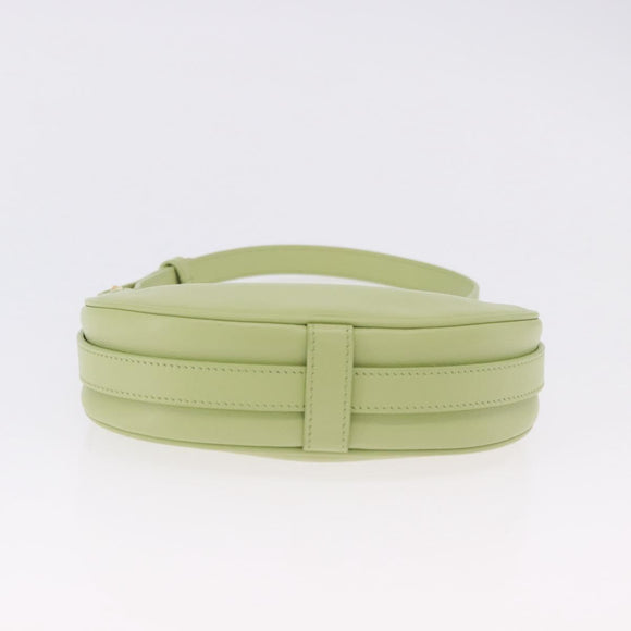 CELINE Hand Pouch Mini Ava Hand Bag Leather Green Gold Auth 200058M